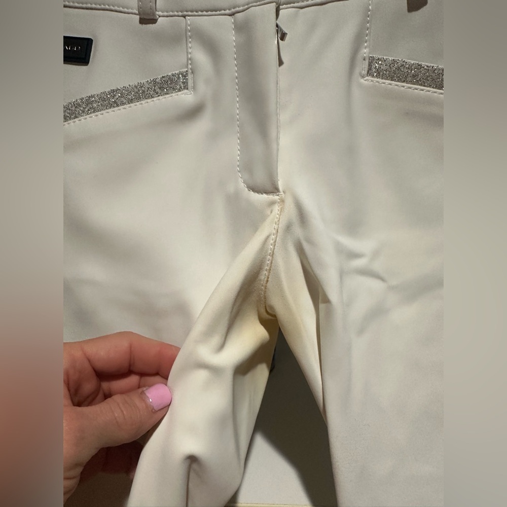 Iago Italia Equestrian Riding Show Breeches, White, Size 24, Good Condition - Picture 4 of 14